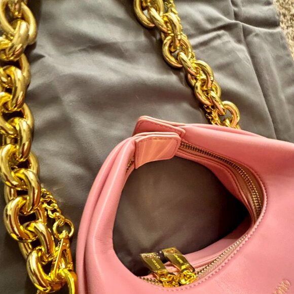 SINBONO Medium Vienna Top Handle Crossbody Bag – Pink | NEW + 2 Gold Chains - Picture 5 of 6